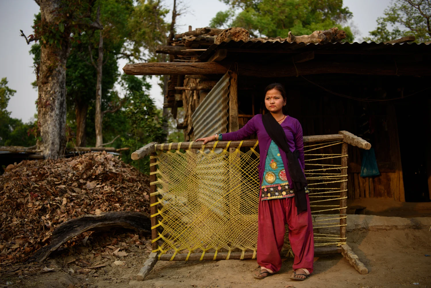 Pabitra Maskemagar (16) eloped and married a man of her choice to get away from the hard economic conditions at her parent's home. Pabitra now lives with her in-laws, three sister-in-laws and brother-in-law, and cooks for all the members of the family. Her husband lives in Gurgaon , India and works as a cook in a small restaurant.