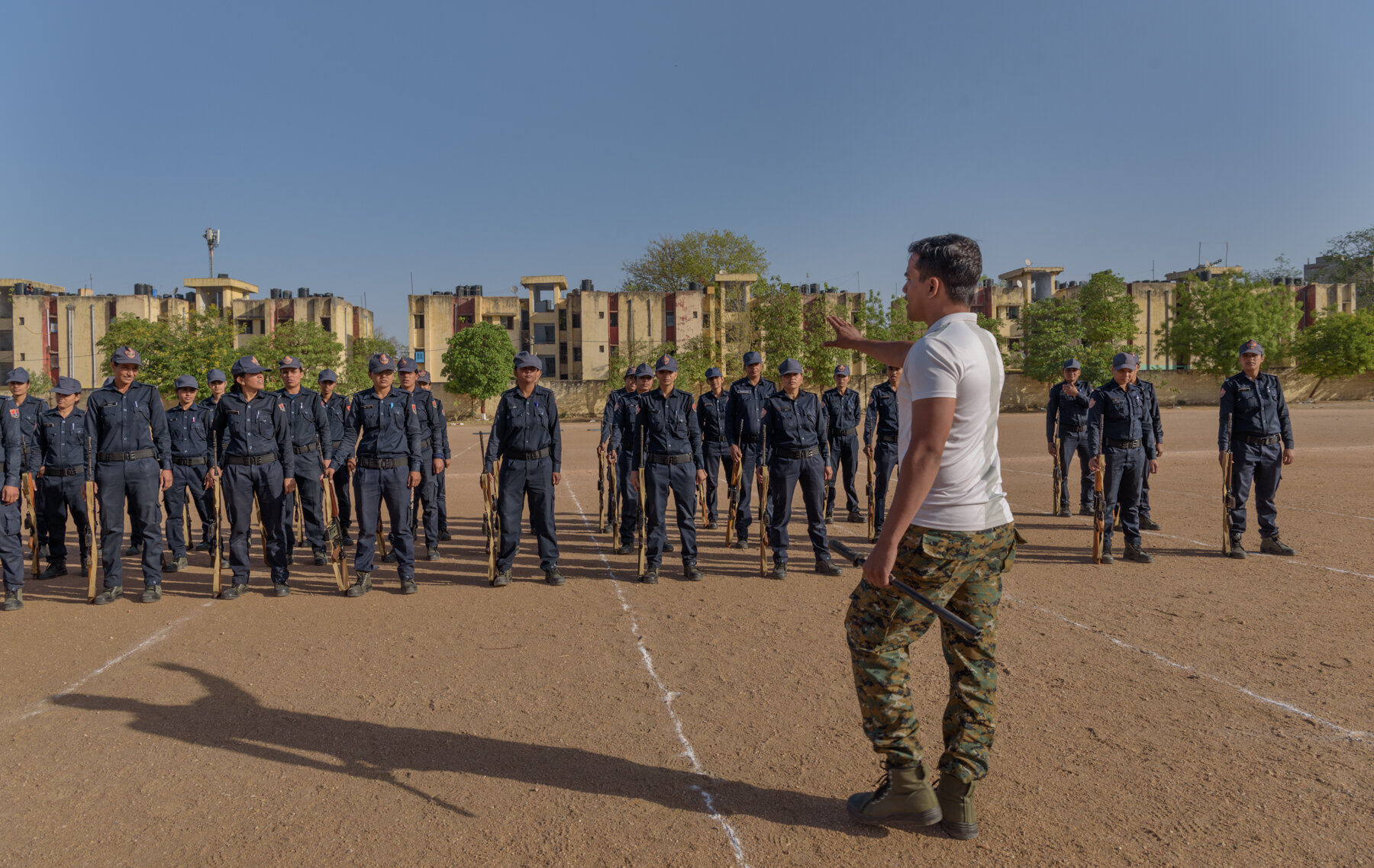  Members of the lady police patrol unit during training at the Reserve Police Lines on 21st April, 2018. The constables are trained in martial arts, yoga, horse riding along with other modes of combat. 