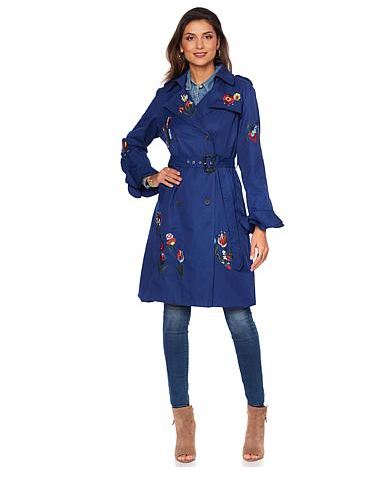 navy floral trench hsn.JPG