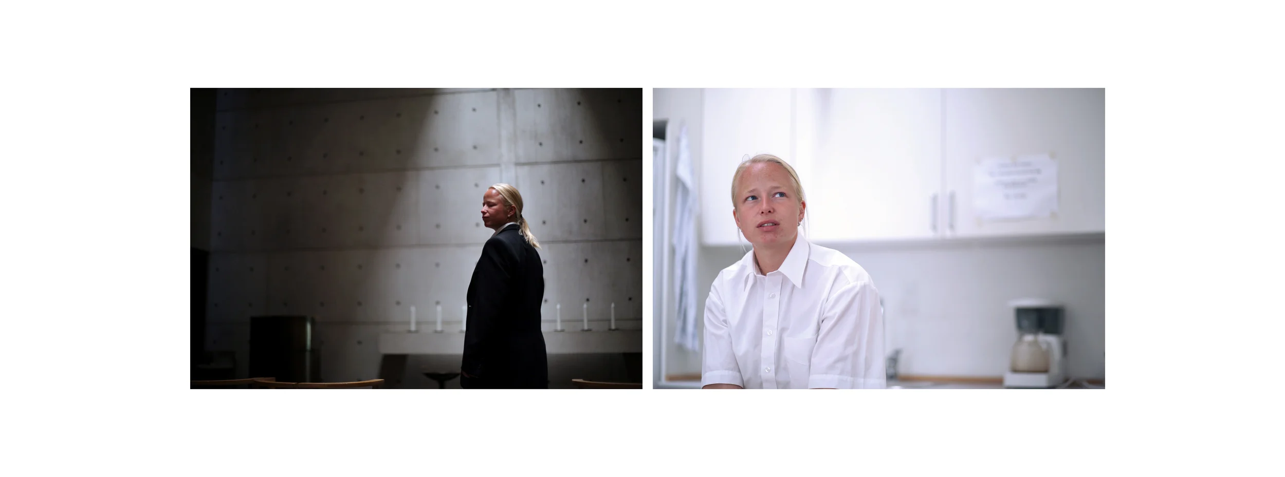 24-year-old Marianne has worked as a groundskeeper, family liaison, and crematorium employee for the past two years. Completed in 1969, the Århus Chapel Crematorium where she works is famous for its unique design by Danish architect Henning Larsen.