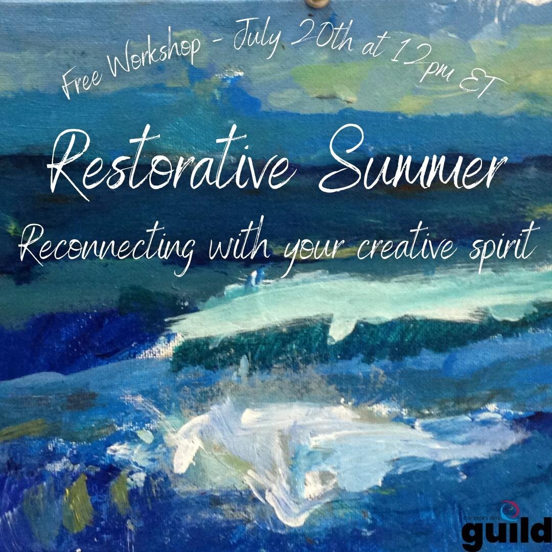 FREE WORKSHOP ALERT! Restorative Summer: Reconnecting with your creative spirit. July 20th 12pm ET. Join art teachers from across the country to reconnect with your creative spirit .  This hour long workshop will help you tap into your passions for m