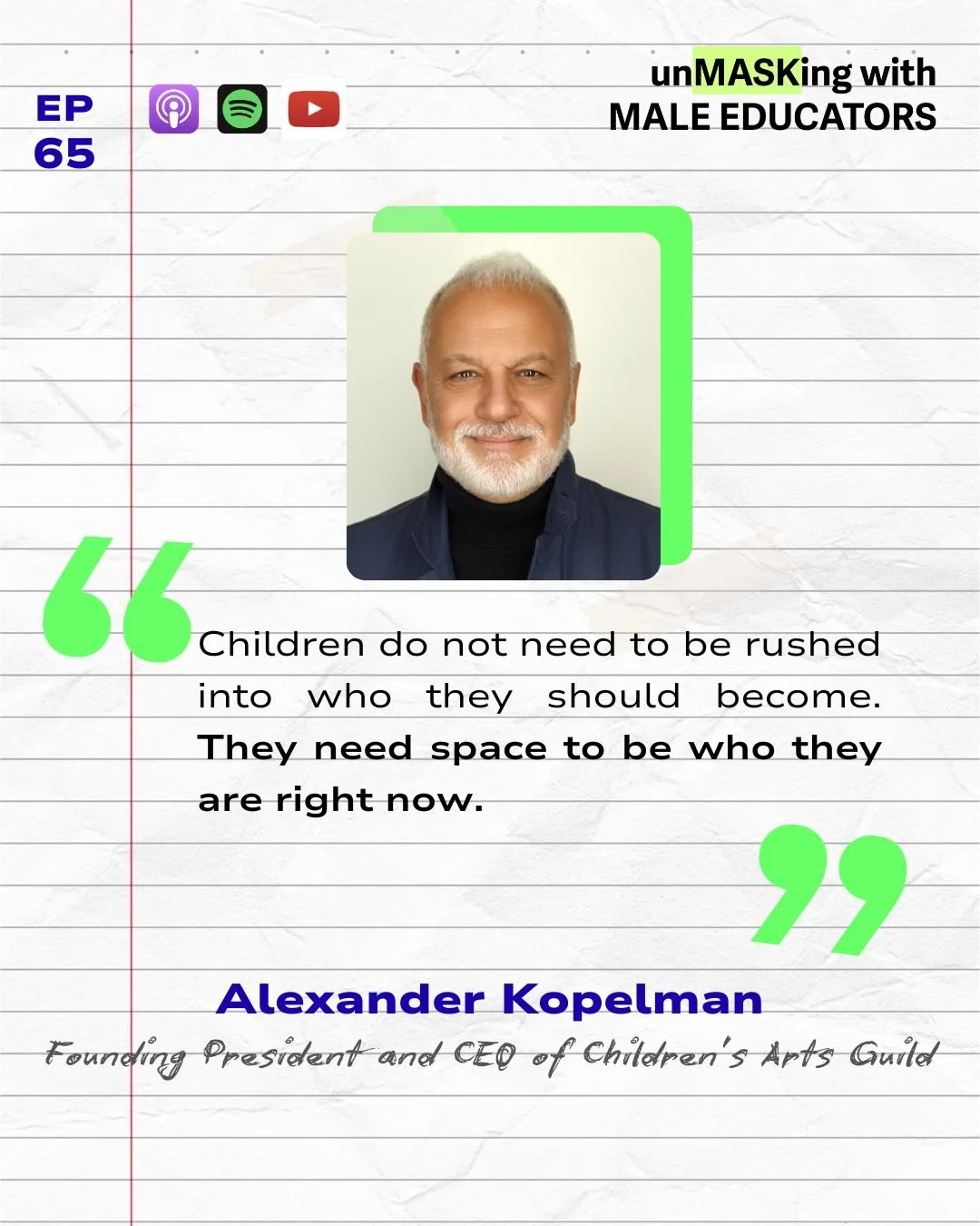 Our Founding President, Alexander Kopelman, joined Ashanti Branch of the unMASKing with Male Educators podcast for a great conversation recently. Check it out at the link in our bio!