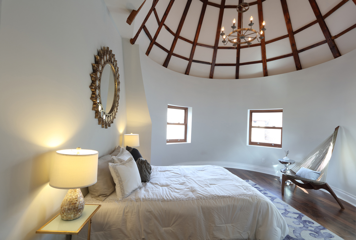 Interior Styling * Prop Style * Interior Design * Decorating * Cathedral Ceiling * Exposed Wood Beams * Bedroom * Brooklyn Apartment * Stylist: Josephine Castellano Joscast.com
