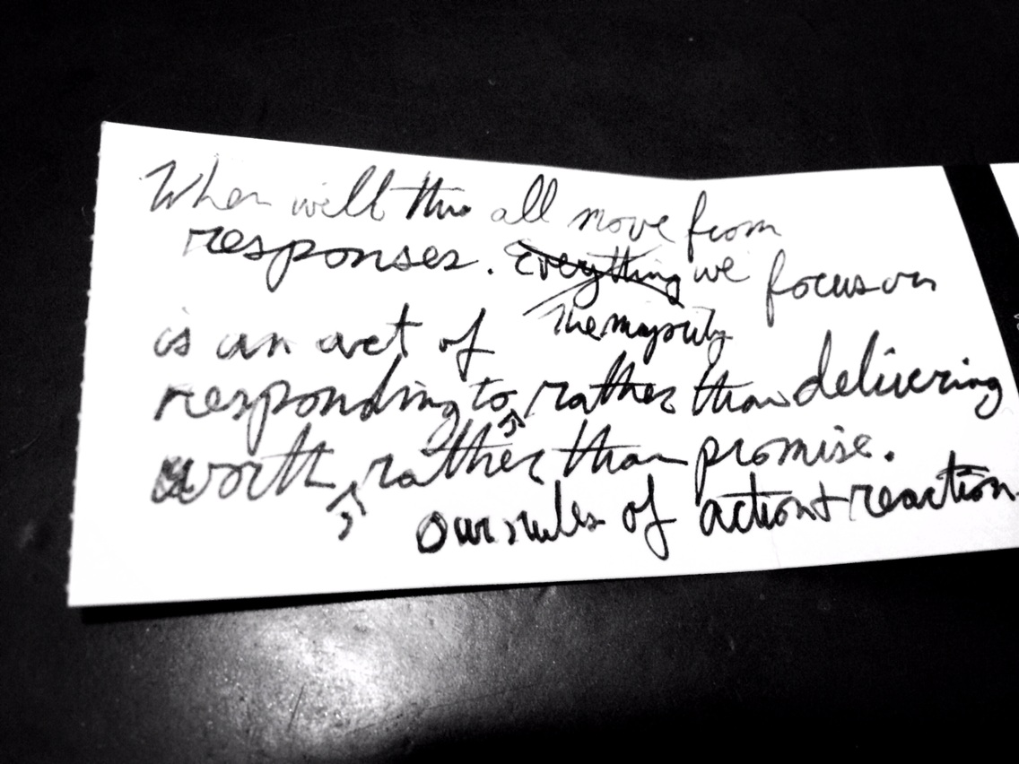 On Current Events : On Our Rules of Action & Reaction.