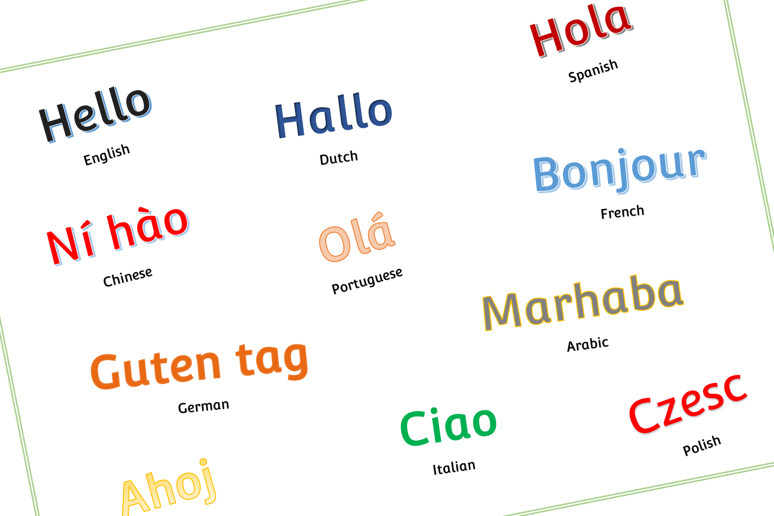FREE Hello Languages Poster Early Years EYFS Printable Resource 