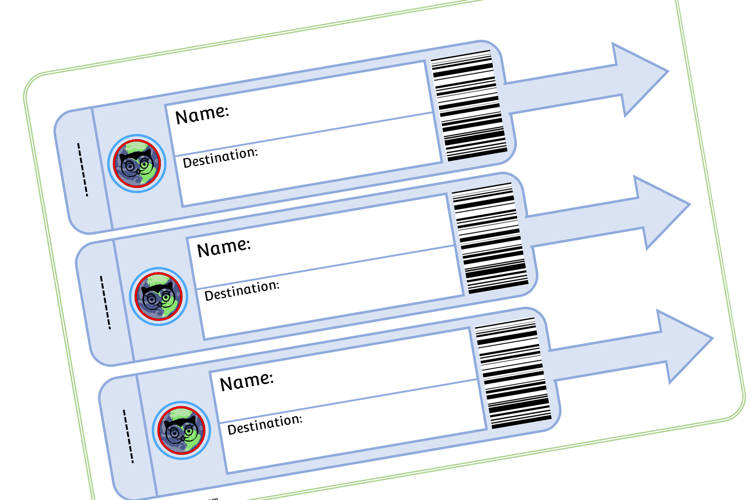 Airways Luggage Tag Template Free Printable