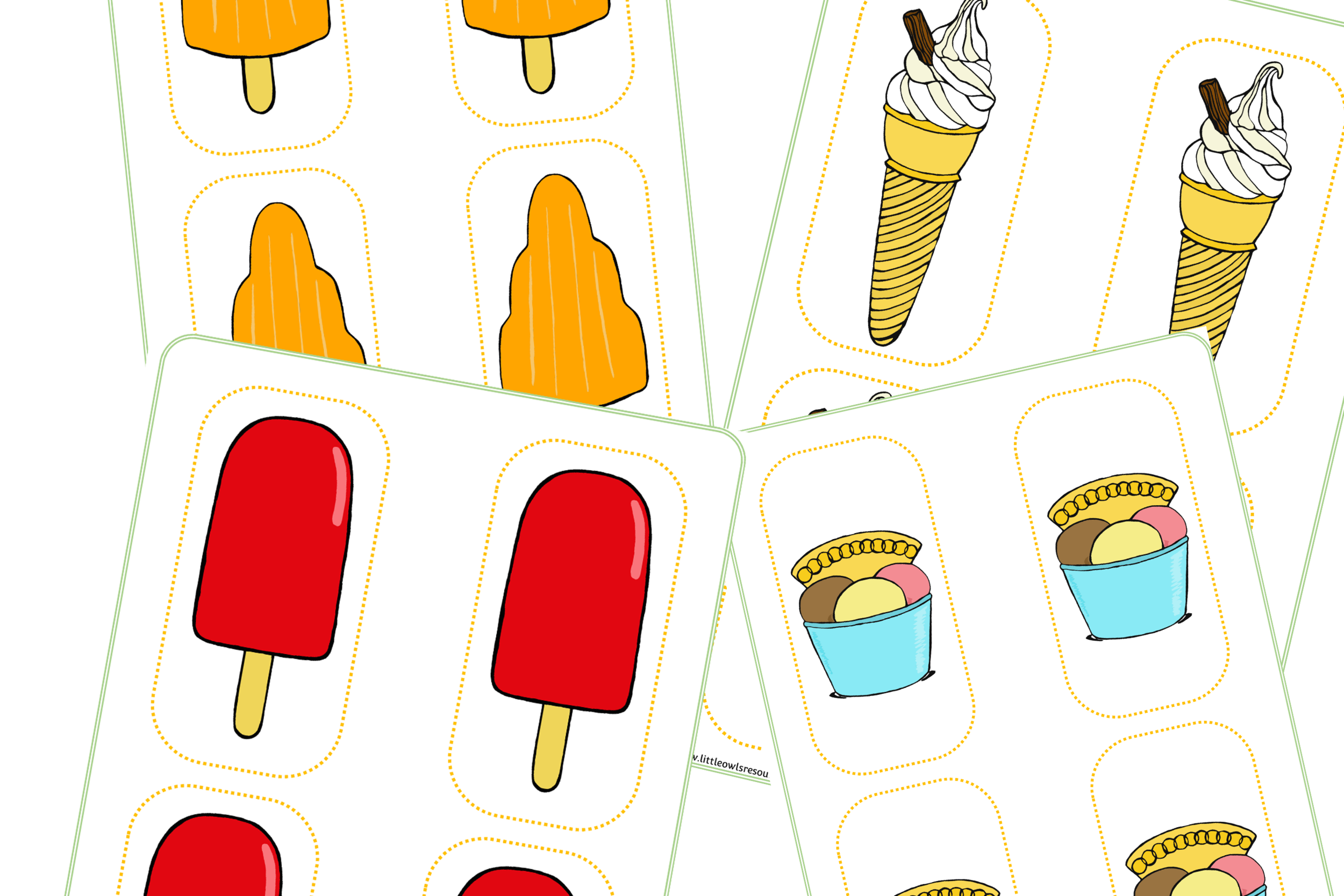 Ice Cream Shop Role-Play Food Cards