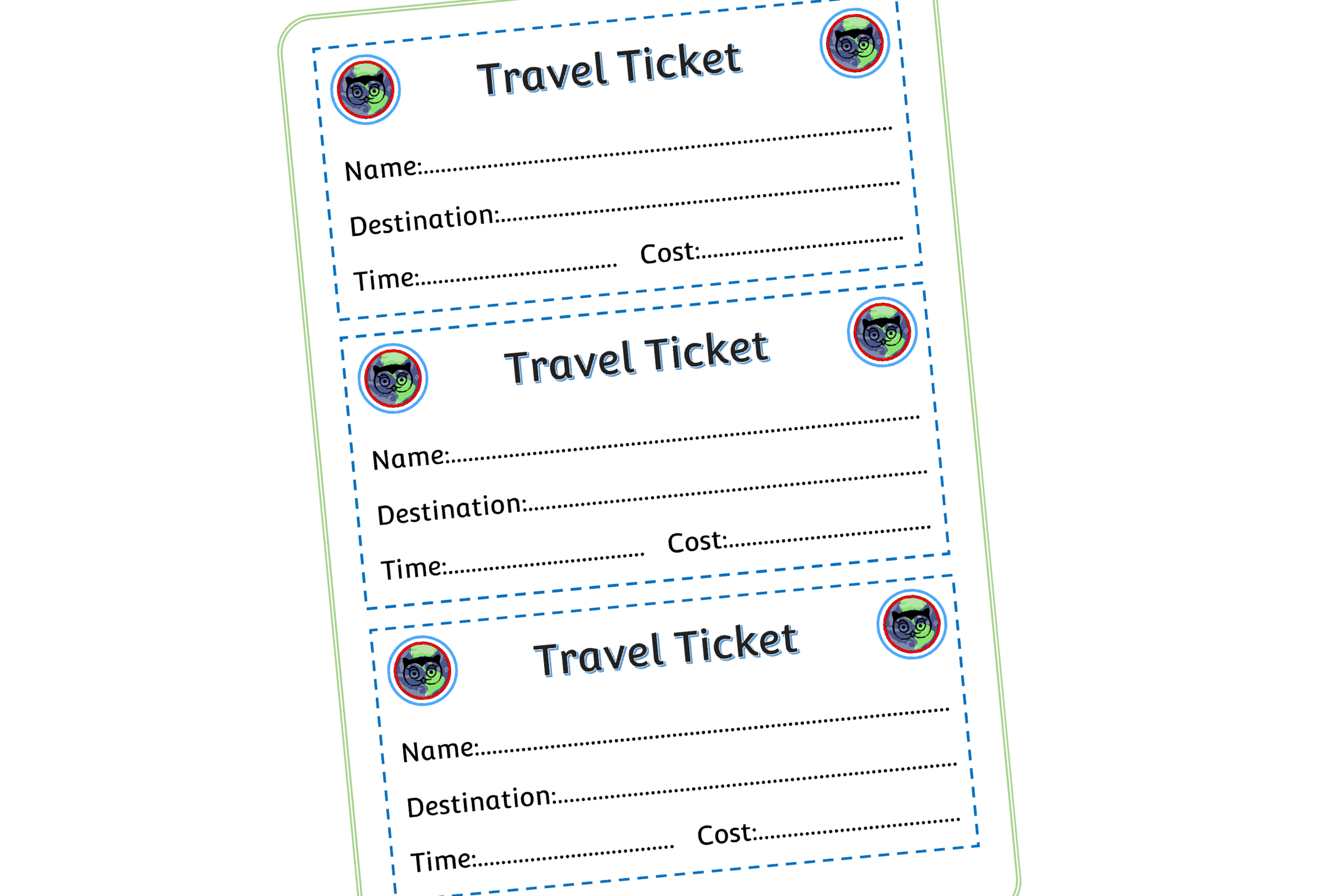 travel ticket sample