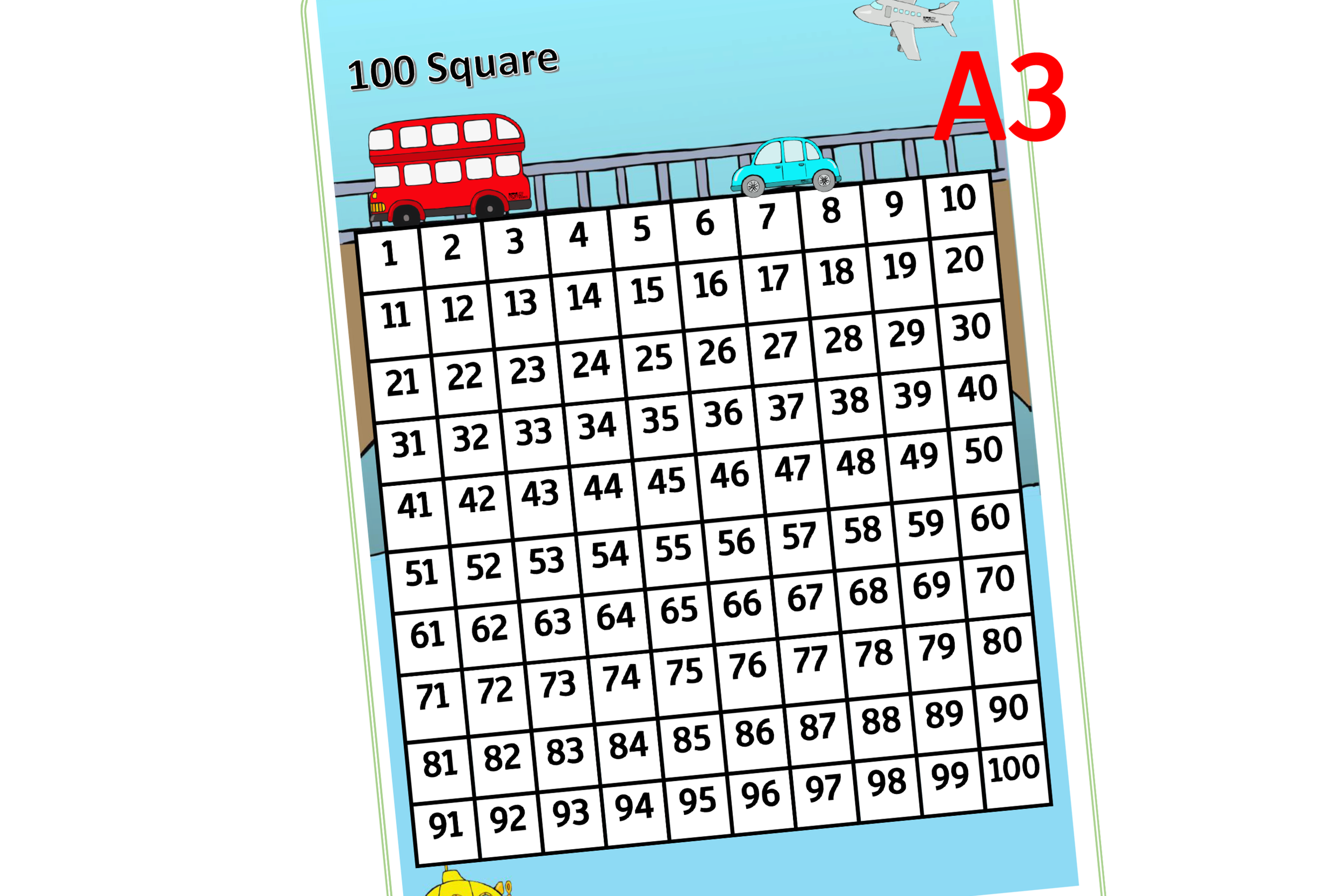free vehicle 100 square a3 early years eyfs printable resource little owls resources free