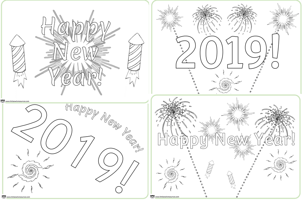 New Years Coloring Pages 2019
