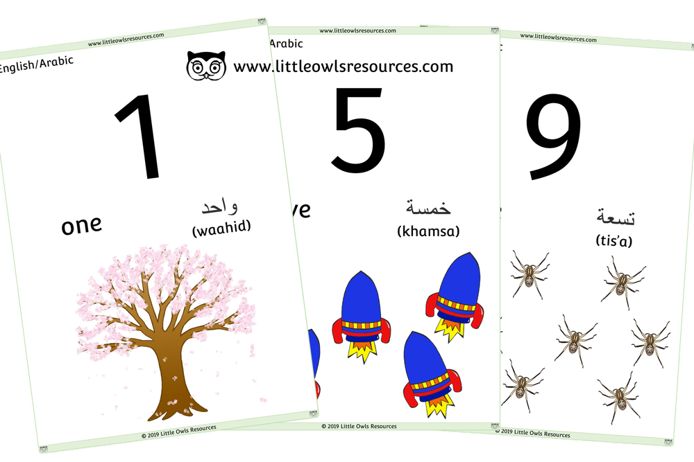 free english arabic 0 10 counting numbers printable early years ey eyfs resource download little owls resources free