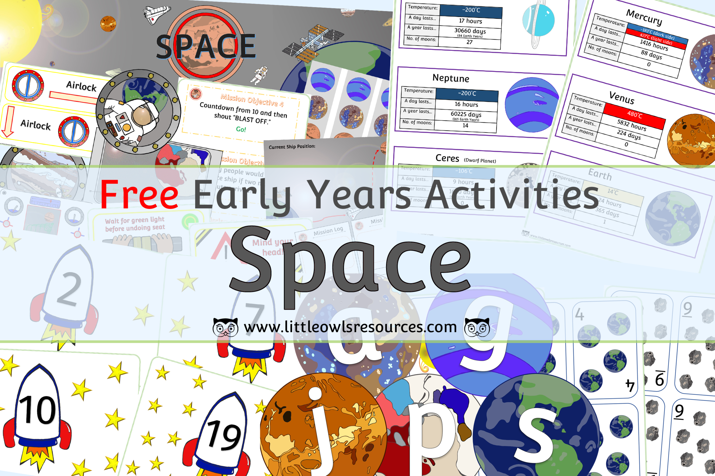 SPACE THEME childminding/nursery/pre-school early years resources FREE POST 