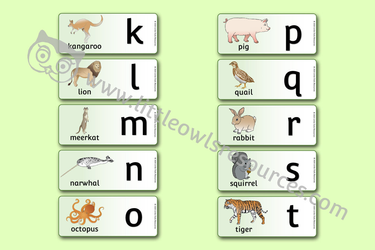 FREE Animal Small Horizontal Cards (Lower Case) printable Early Years/EY  (EYFS) resources/downloads — Little Owls Resources - FREE