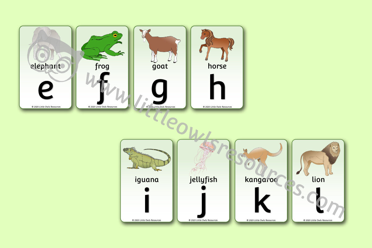 FREE Animal Small Vertical Cards (Lower Case) printable Early Years/EY  (EYFS) resources/downloads — Little Owls Resources - FREE
