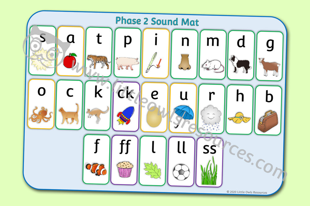 free phase 2 sound mat early years eyfs printable resource little owls resources free