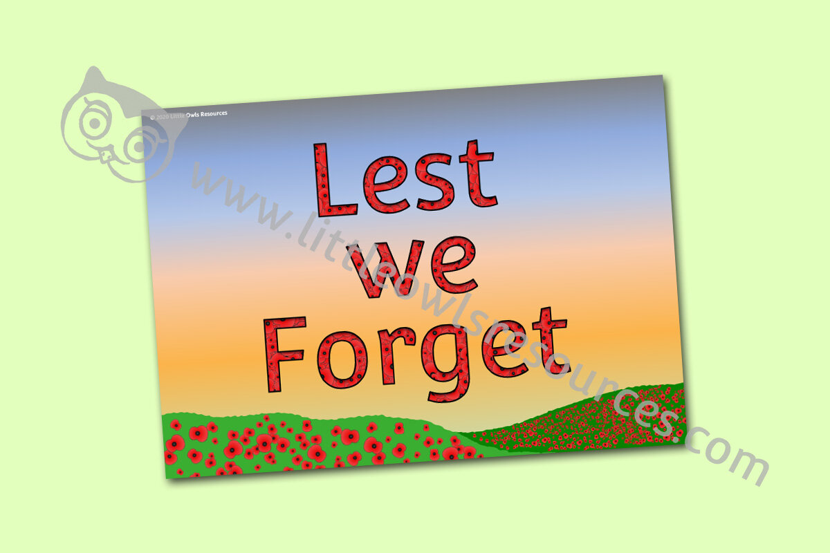 FREE Lest We Forget Poster printable Early Years/EY (EYFS