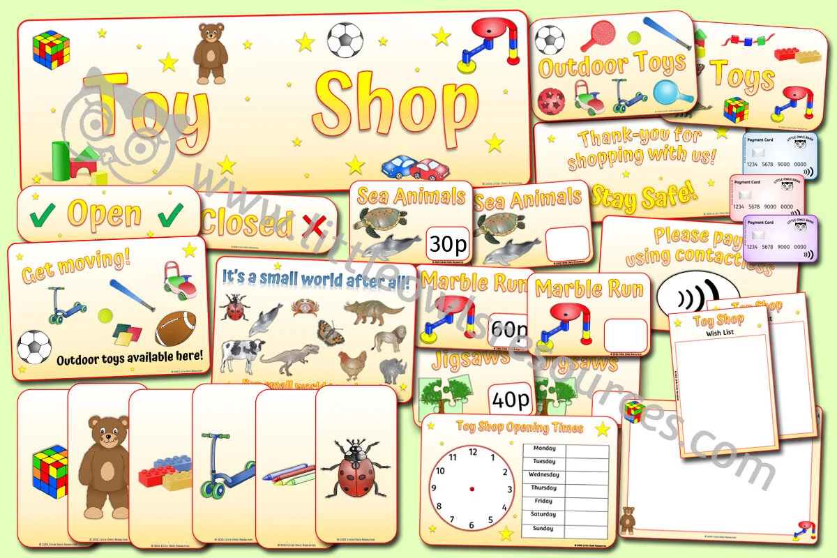 FREE Toy Shop Role Play Pack printable Early Years (EYFS) resources