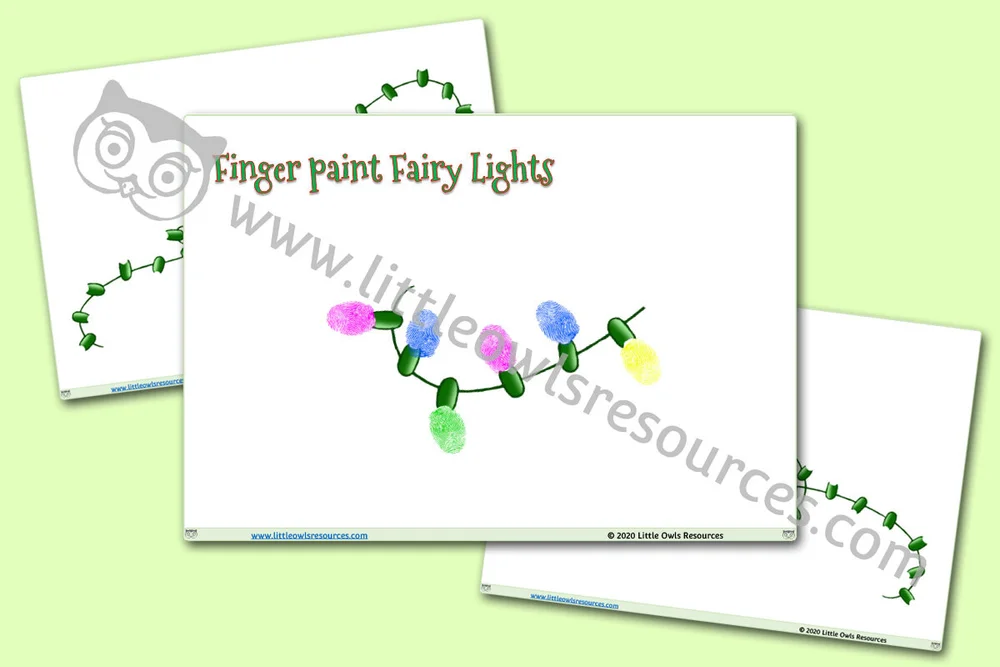 FREE Finger Paint Fairy Lights printable Early Years/EY (EYFS) resource