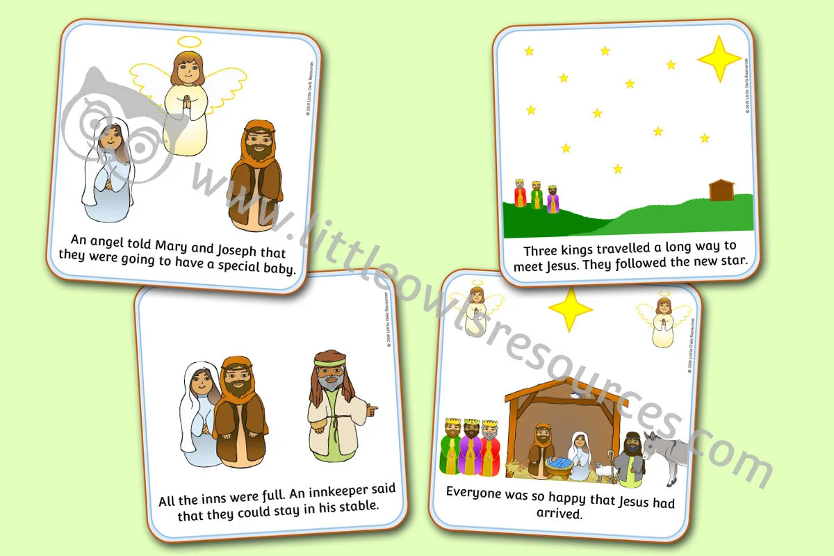 FREE Nativity Story Sequence Cards printable Early Years/EY (EYFS) resource/download — Little Owls Resources - FREE free-nativity-story-sequence-cards-printable-early-years-ey-eyfs-resource-download-little-owls-resources-free