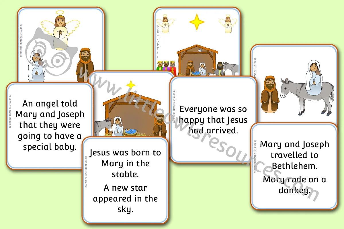 FREE Nativity Story Cut and Sequence printable Early Years/EY (EYFS)  resource/download — Little Owls Resources - FREE
