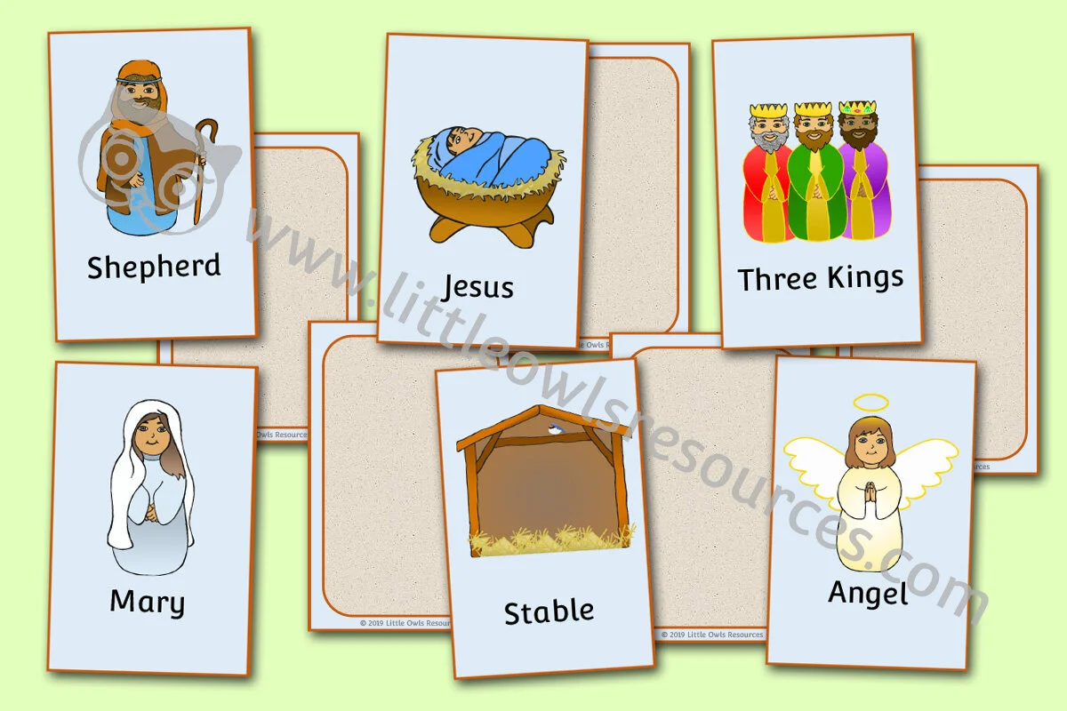 FREE Nativity Story Sequence Cards printable Early Years/EY (EYFS