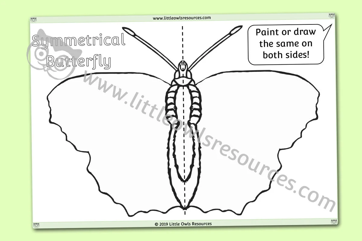 FREE Symmetrical Butterfly Sheet printable Early Years/EY (EYFS ...