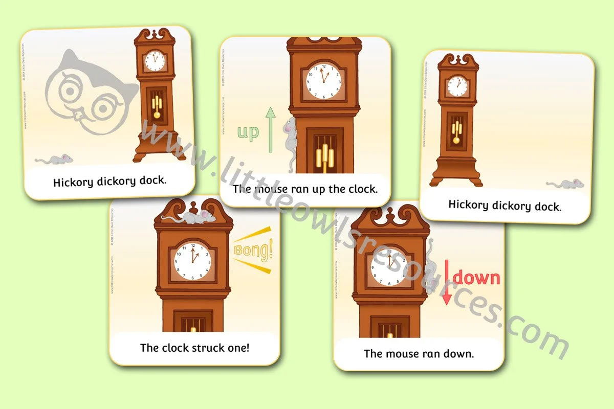 Free Hickory Dickory Dock Nursery Rhyme Printable Resources/Activities