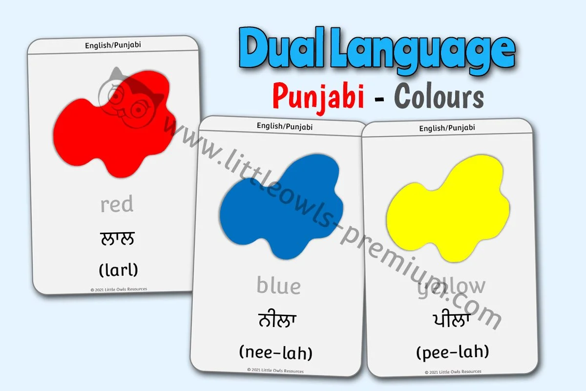 FREE Punjabi/English Dual Language printable Early Years/EYFS/Preschool