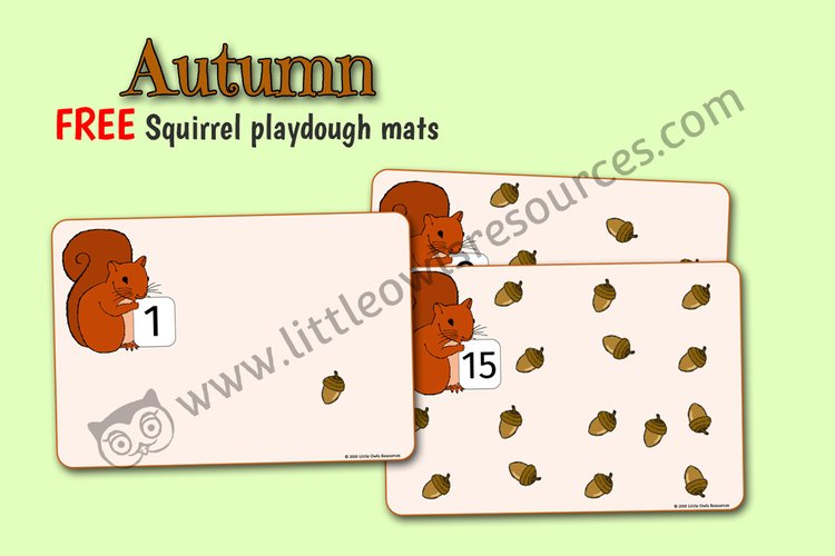 FREE Squirrel Playdough/Loose Part Mats printable Early Years/EY (EYFS ...