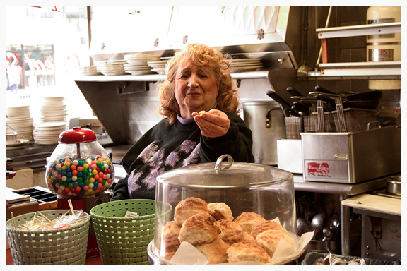 Jean Joseph has waitressed for over 60 years - Al's Good Food. San Francisco, CA 