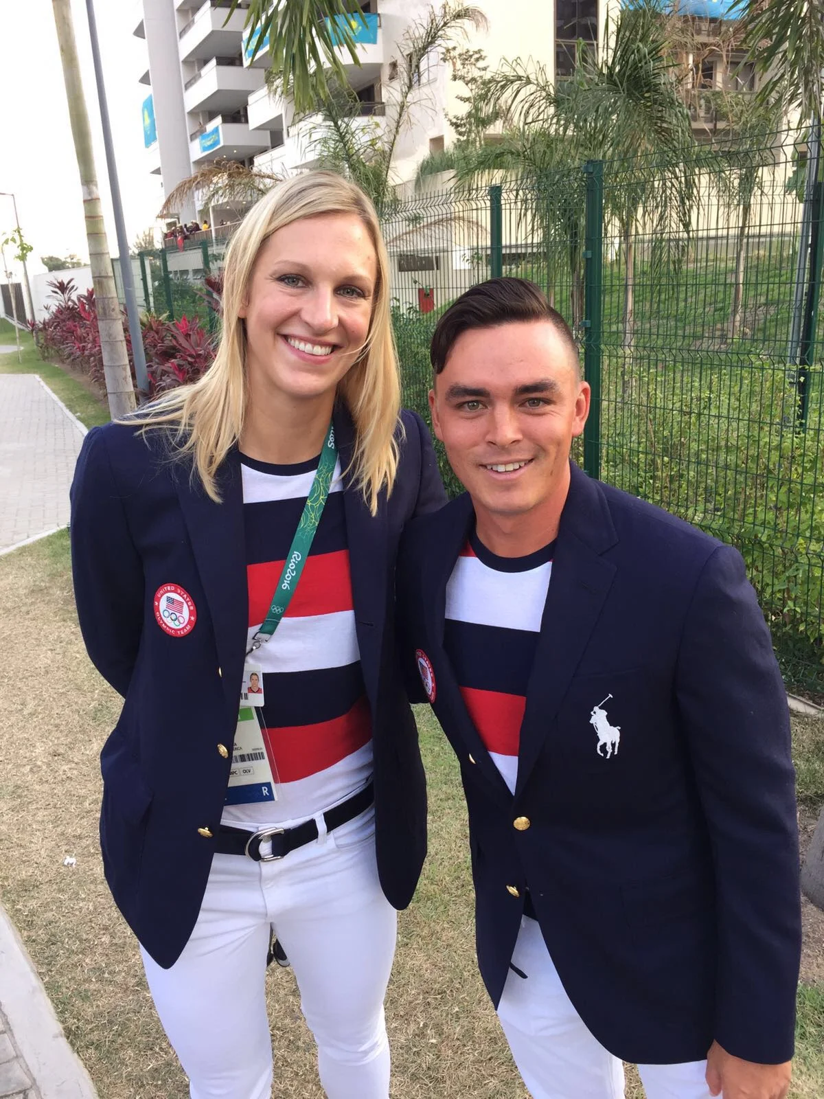 Christa Harmotto Dietzen and Rickie Fowler 
