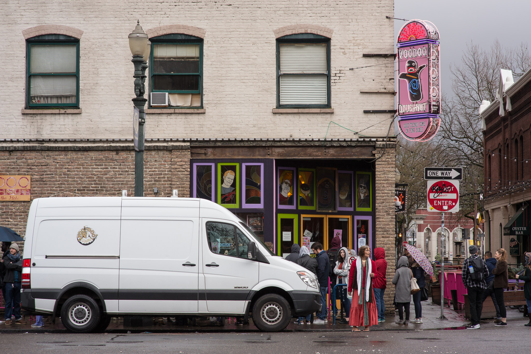 Stood in line at the original Voodoo Donut shop.