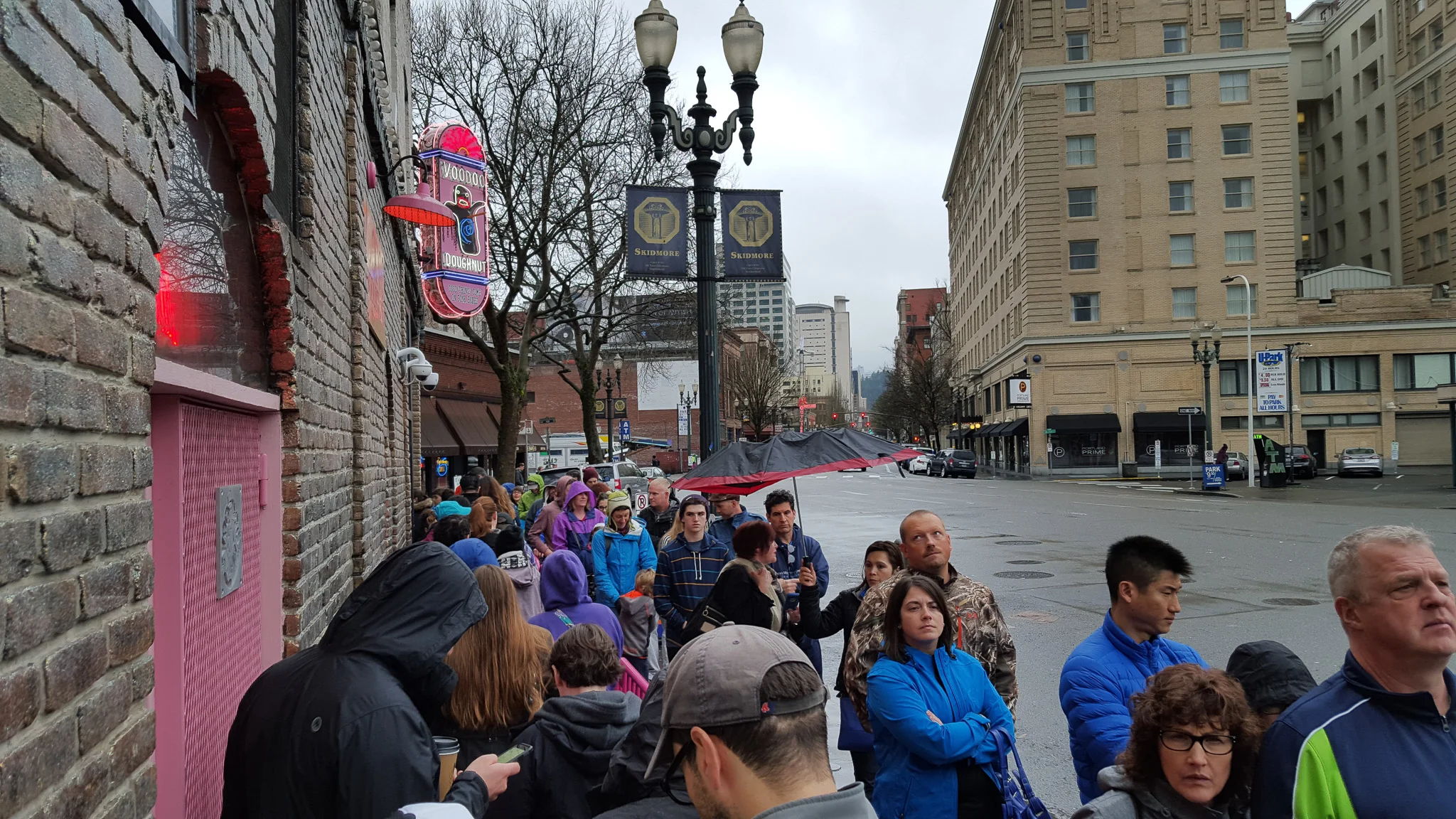 Deep in the Voodoo line of wet, selfie-taking tourists.