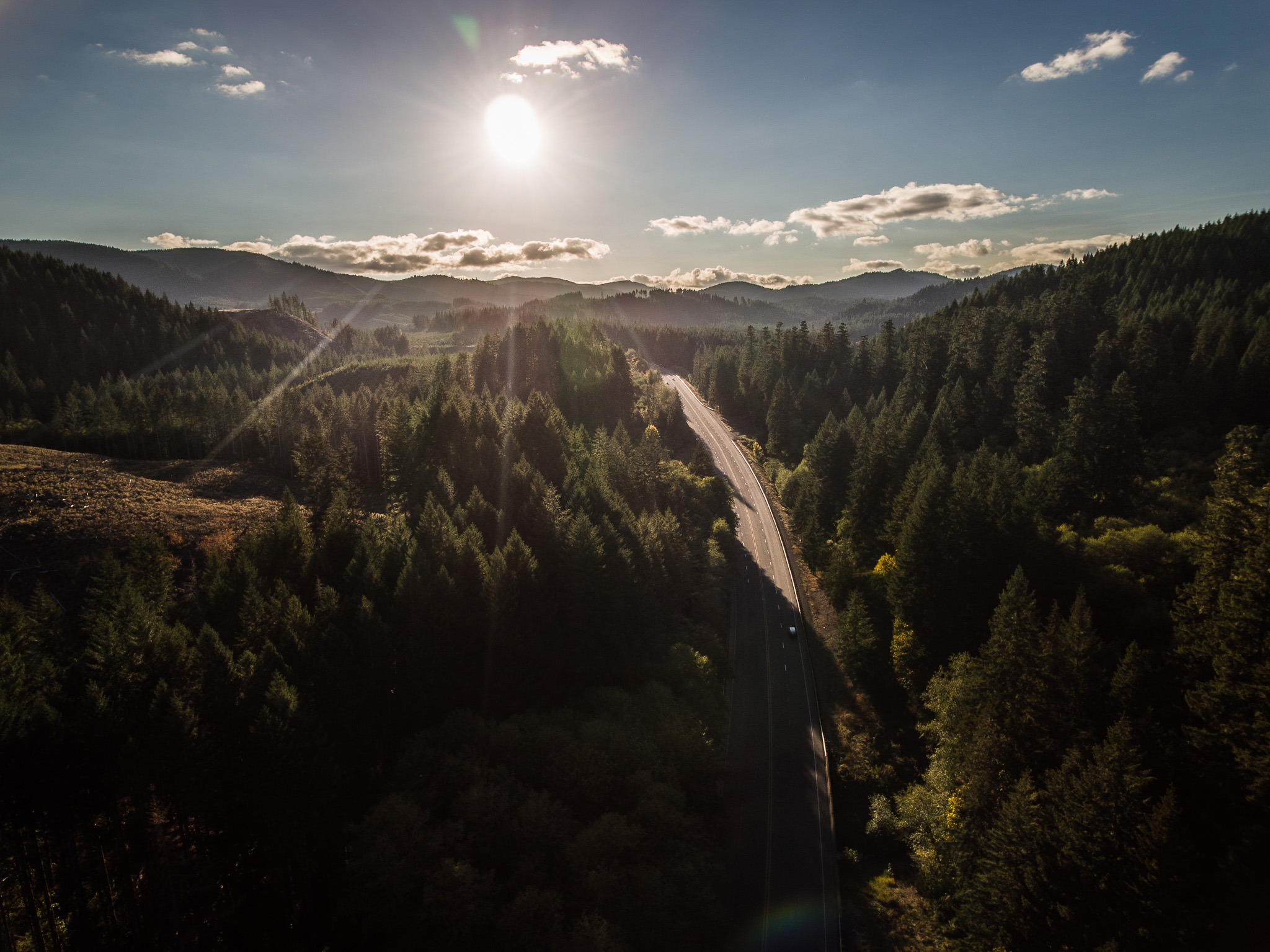 Follow the lines going west.