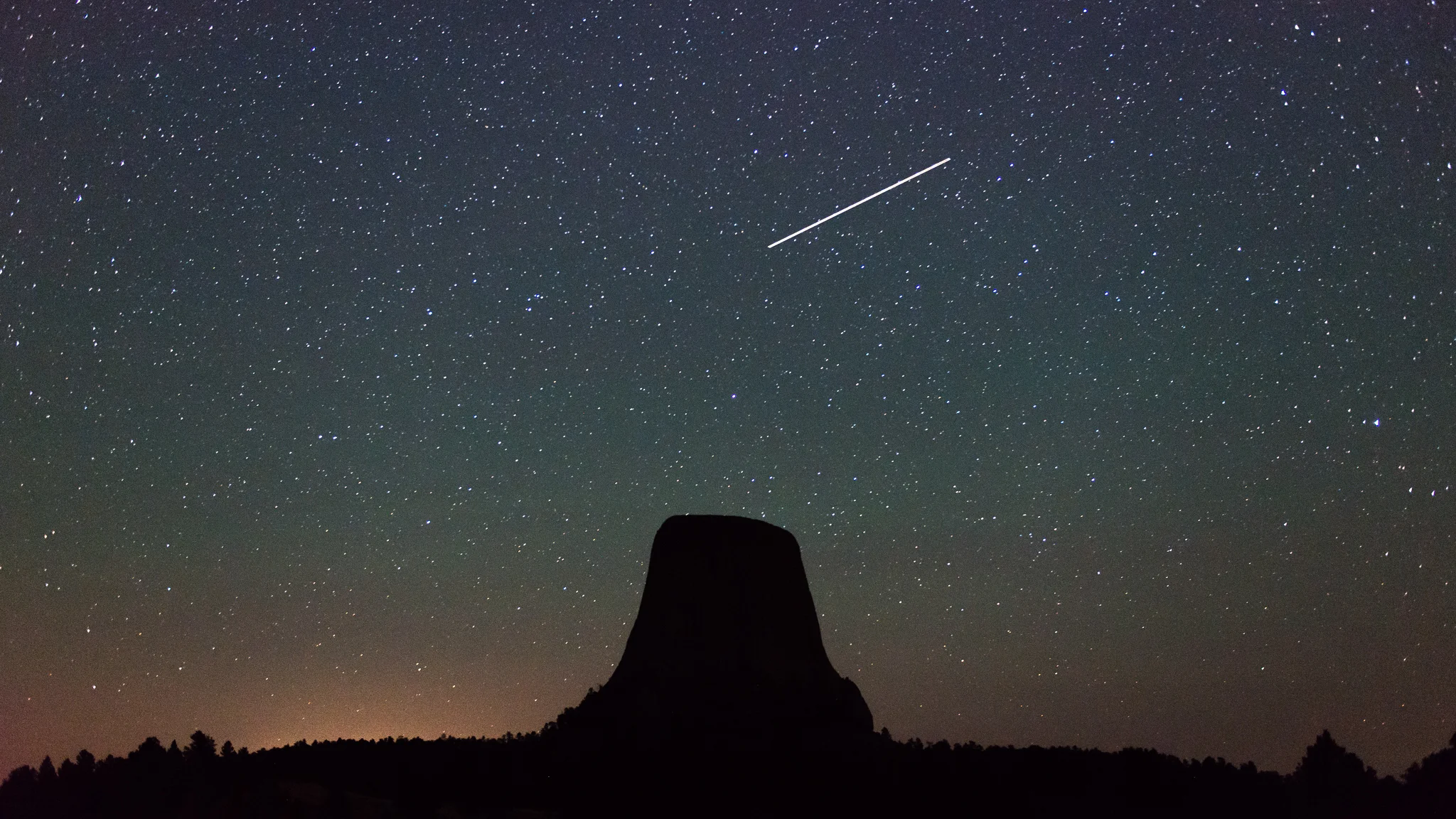 Devil's Tower. Under the majestic-as-fuck Wyoming night sky.