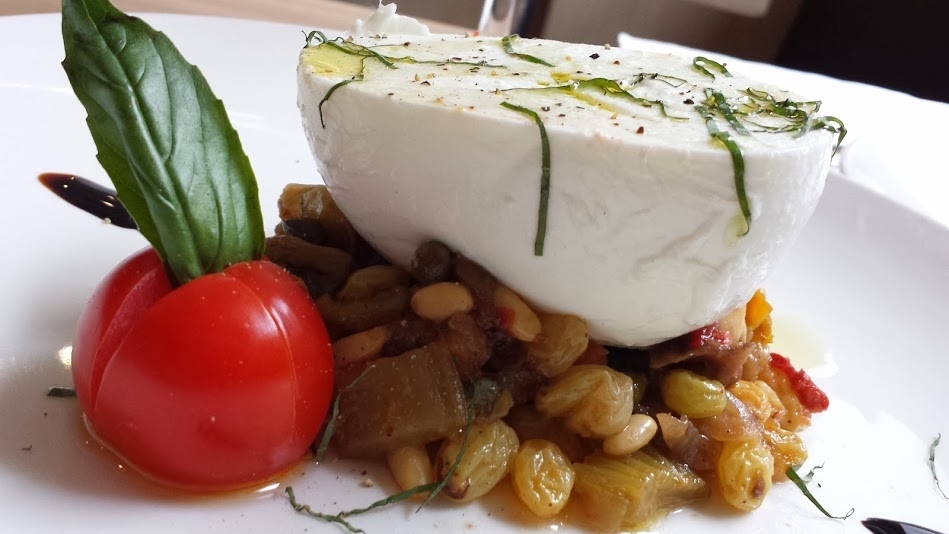 Mozzarella di Bufala and Eggplant Caponatina
