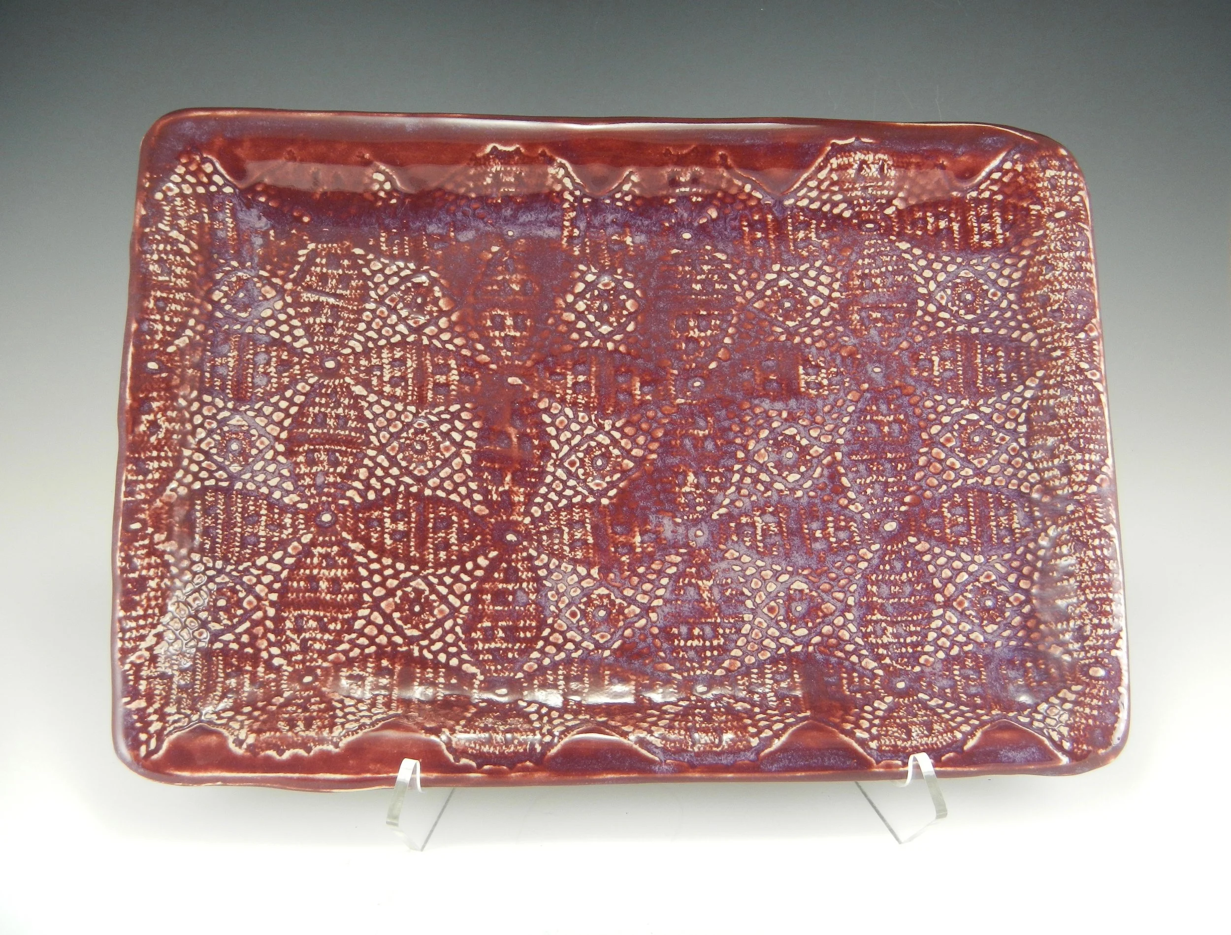 (Lace-impressed serving piece)