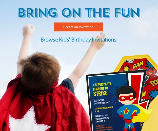 Sign-in Homepage Pane | Kids’ Birthday Invitations