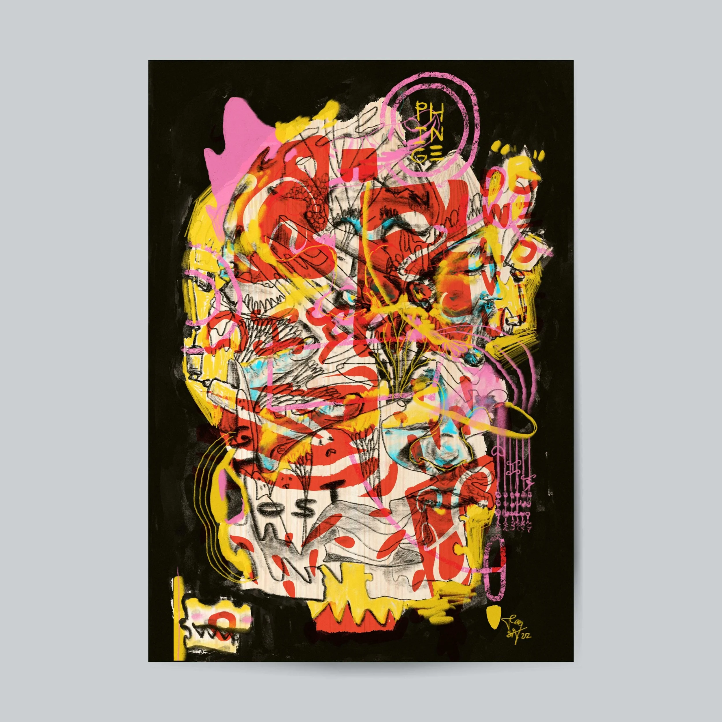 "Ghoste Phinger" 12" x 18" print