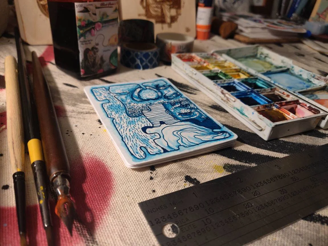 Tiny Illustrated Prints Artist Trading Card 2 5 X 3 5 T Jay Santa Ana