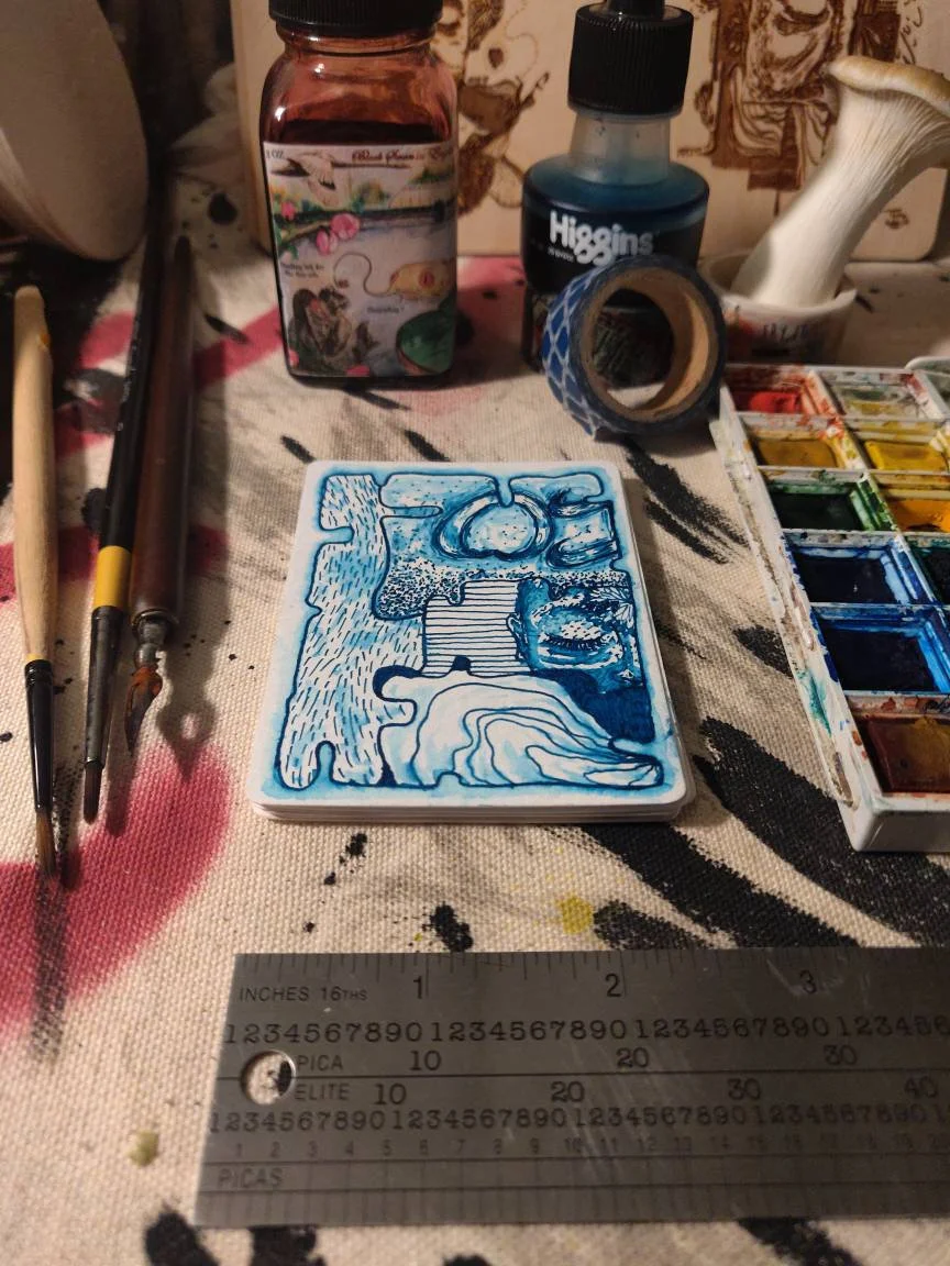 Tiny Illustrated Prints Artist Trading Card 2 5 X 3 5 T Jay Santa Ana