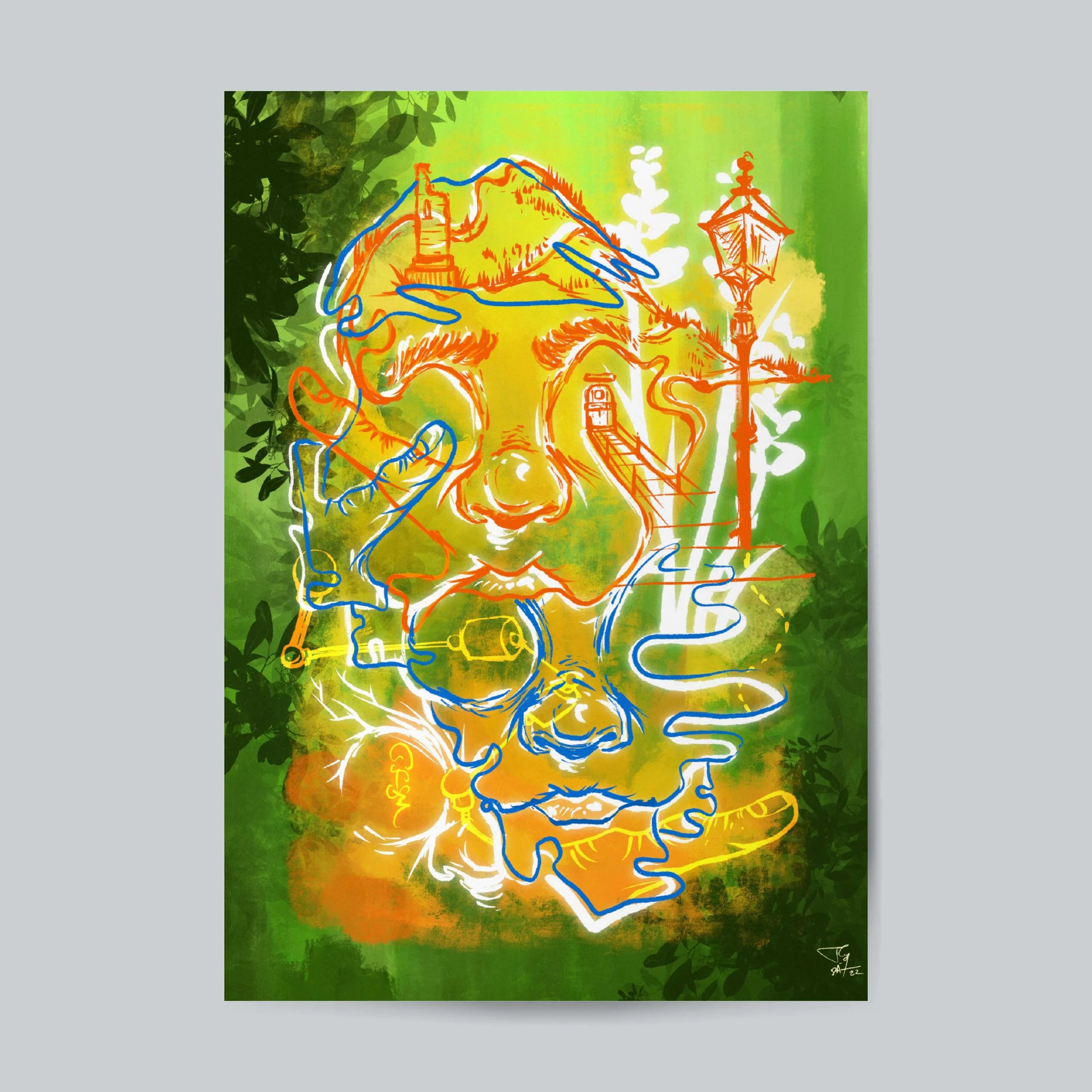 "Cruising in the Ruins" 12" x 18" print