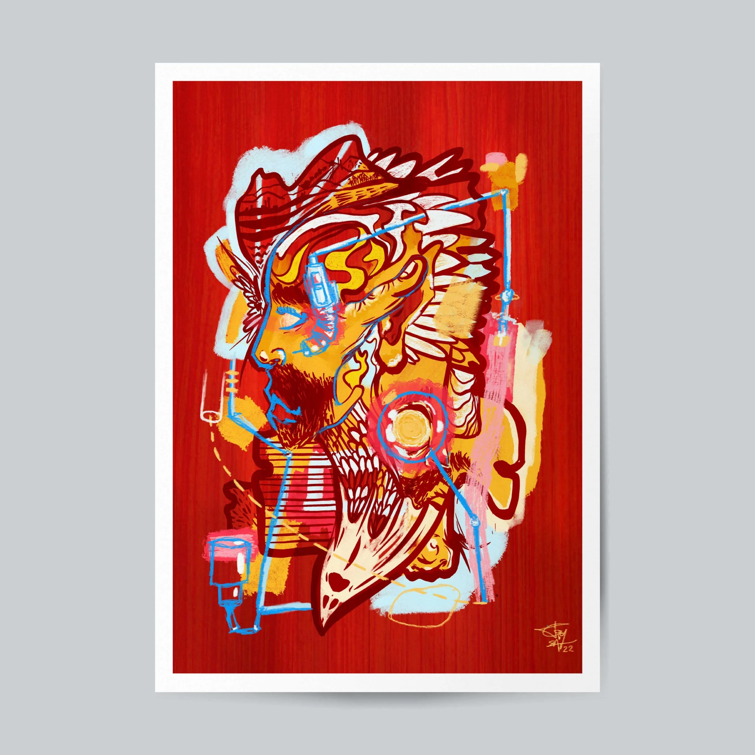 "The Fellas Face a Different Way" 12" x 18" print