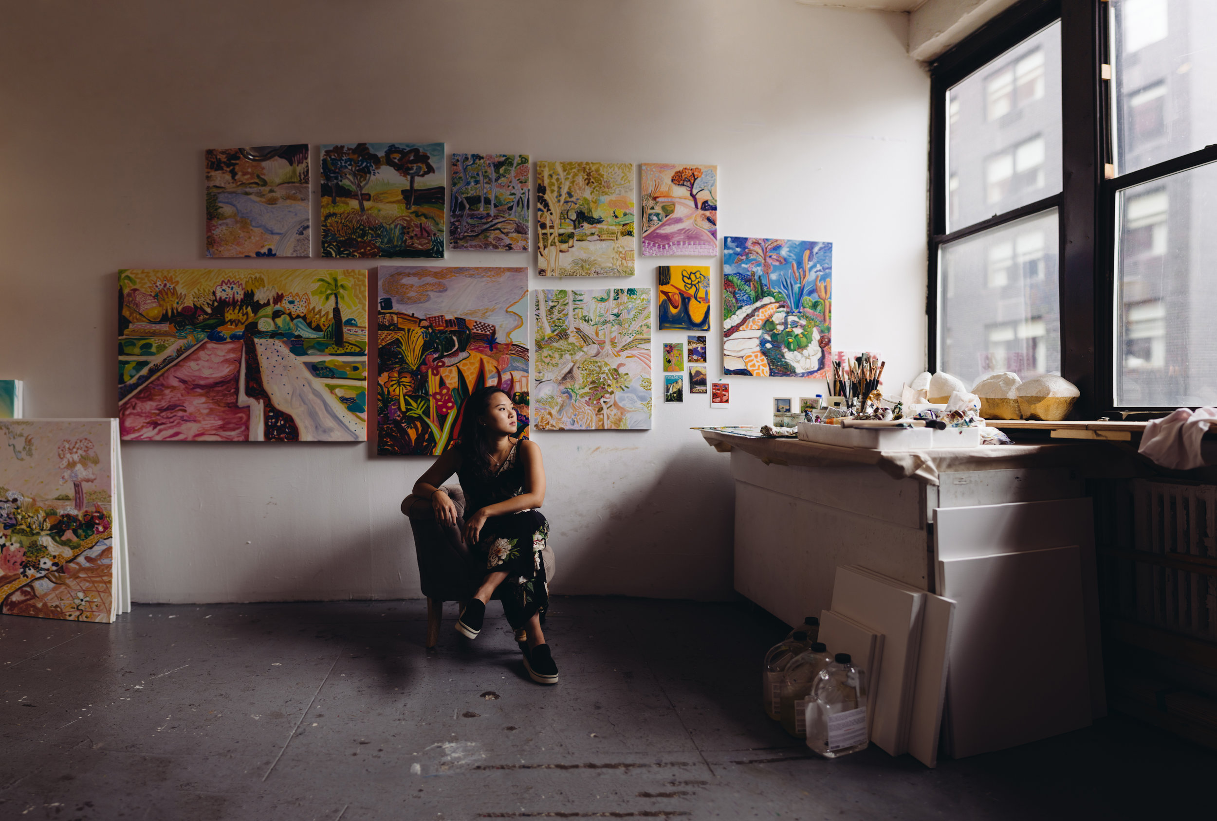  A portrait of Sue in front of all her current work that she was going to send out to a gallery. The amount of talent in the city is increible. It was at this moment that I felt I was not the only one who feels so passionate about what they do as much as I do 
