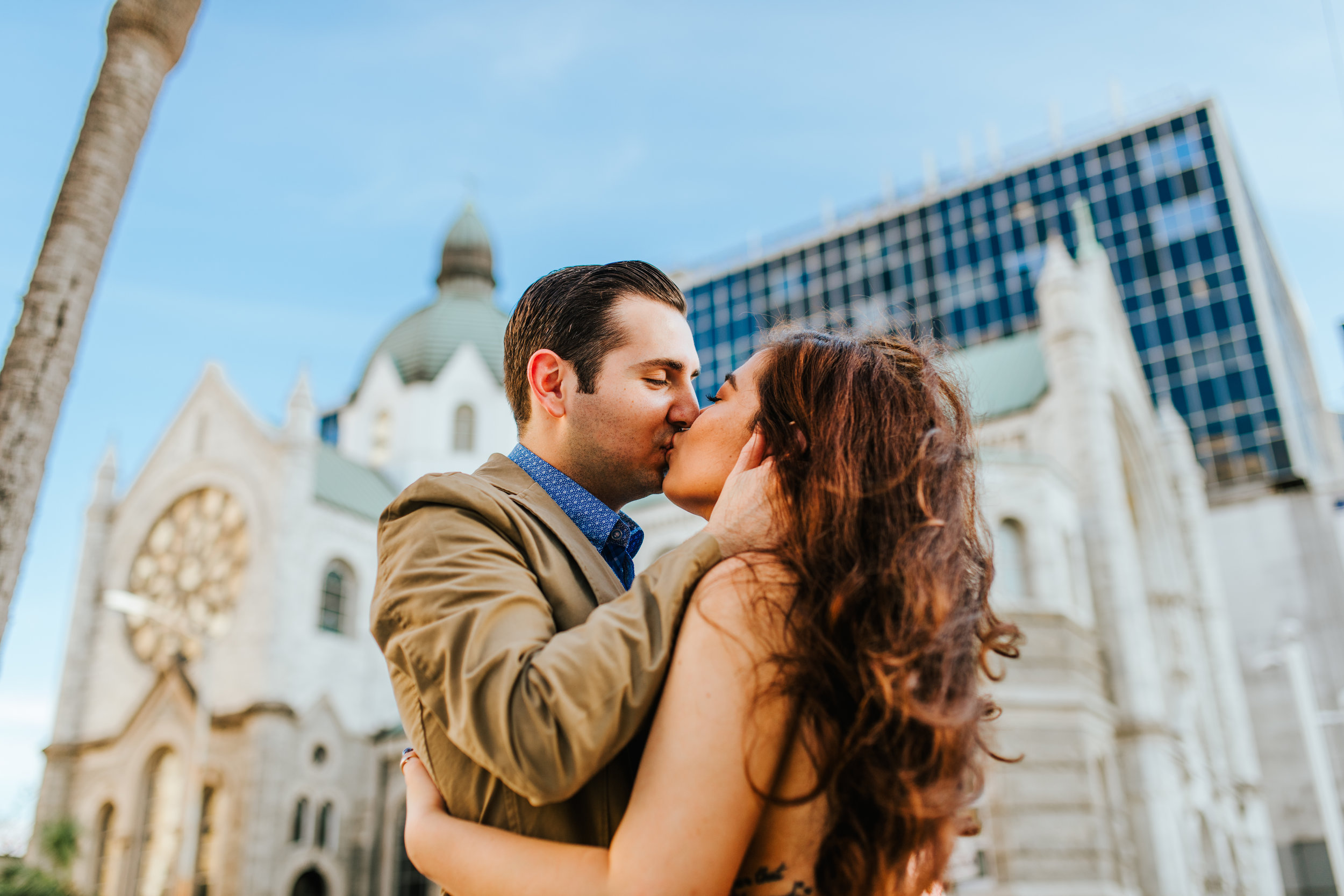  Jeanneane & John's Downtown Tampa Engagement session - Sacred Heart Catholic Church 