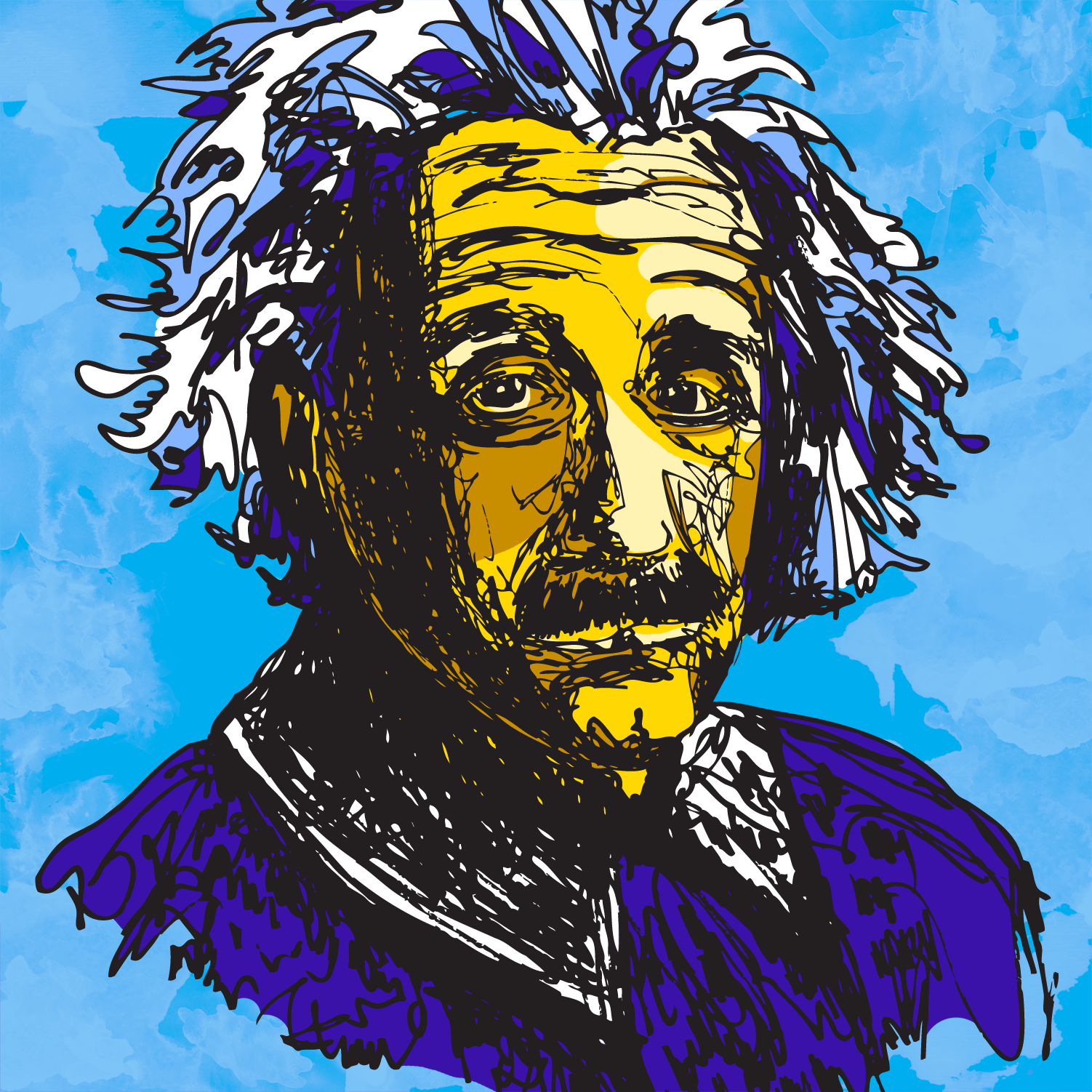 Einstein Line Drawing