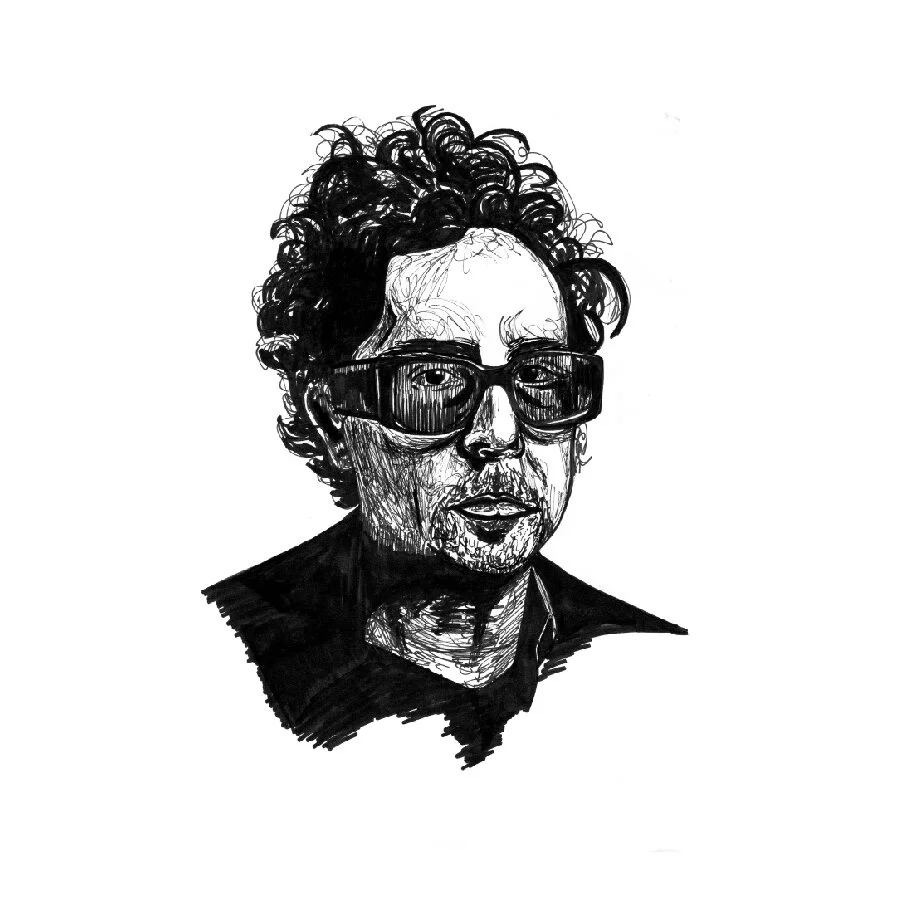 Tim Burton Line Drawing