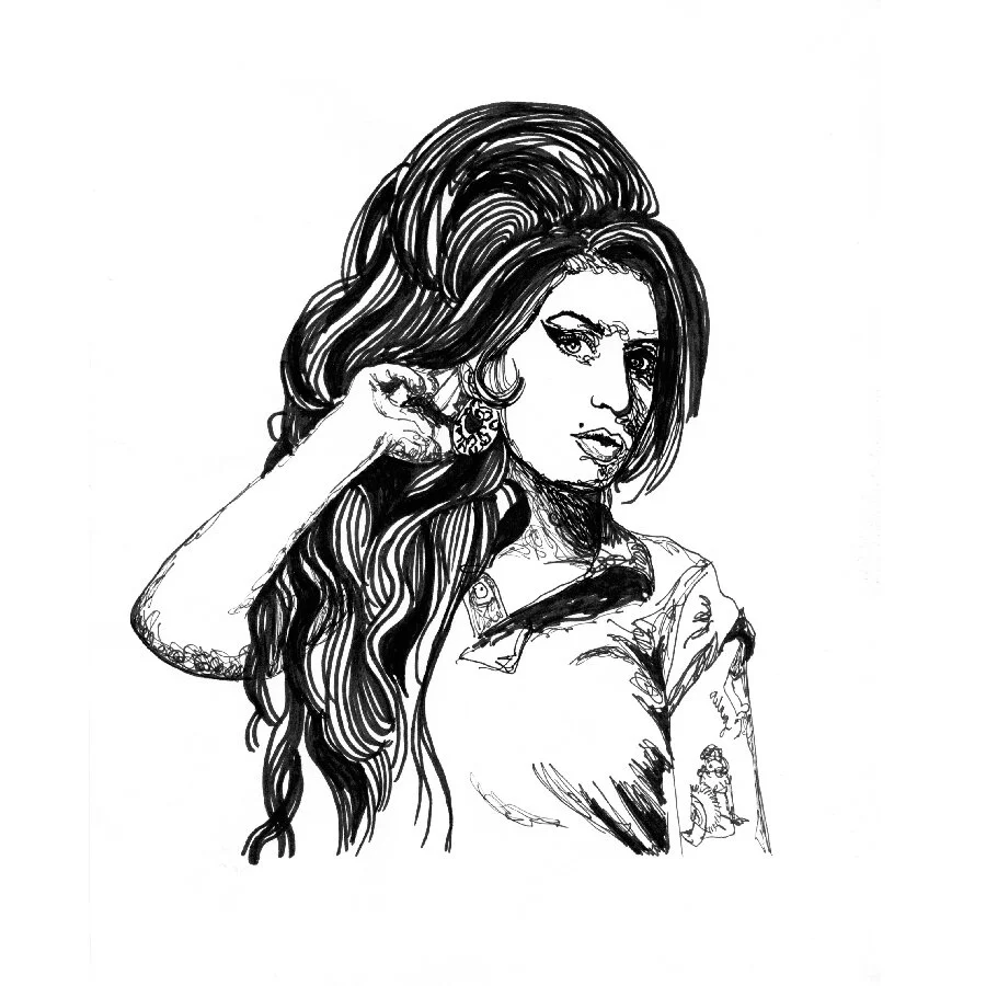 Amy Winehouse Line Drawing