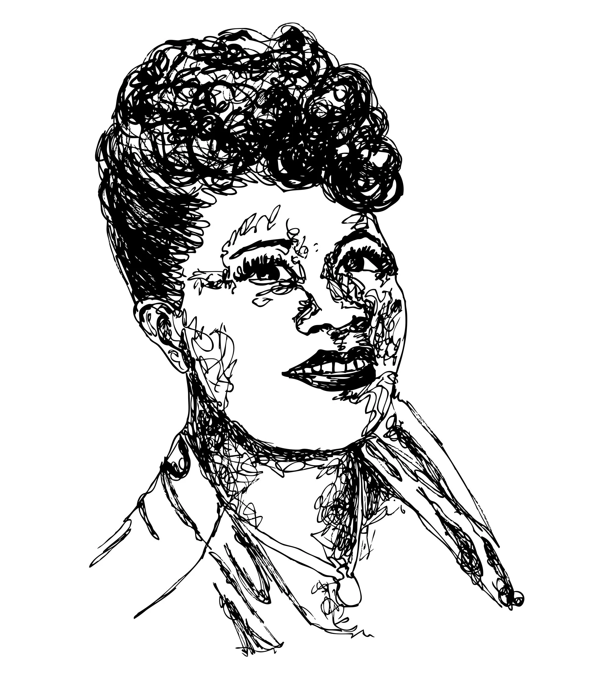 Ella Fitzgerald Line Drawing
