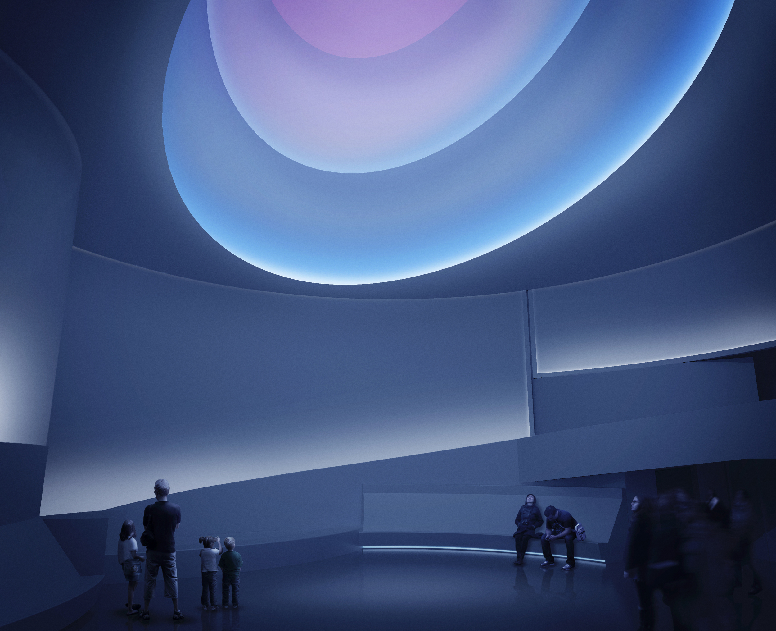 Rendering for Aten Reign, 2013 Daylight and LED light Site-specific installation, Solomon R. Guggenheim Museum, New York © James Turrell Rendering: Andreas Tjeldflaat, 2012 © SRGF